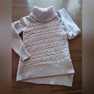 Simply Vera Womens Asymmetrical Cable Knit Cream Sweater Sz S